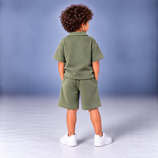 SAGE GREEN Summer Polo Set (T-Shirt & Shorts)