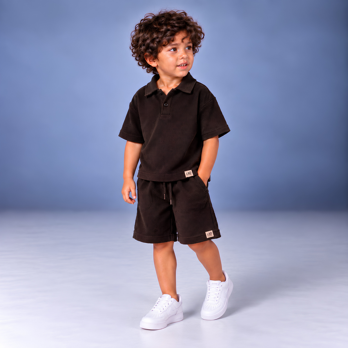 DARK BROWN Summer Polo Set (T-Shirt & Shorts)