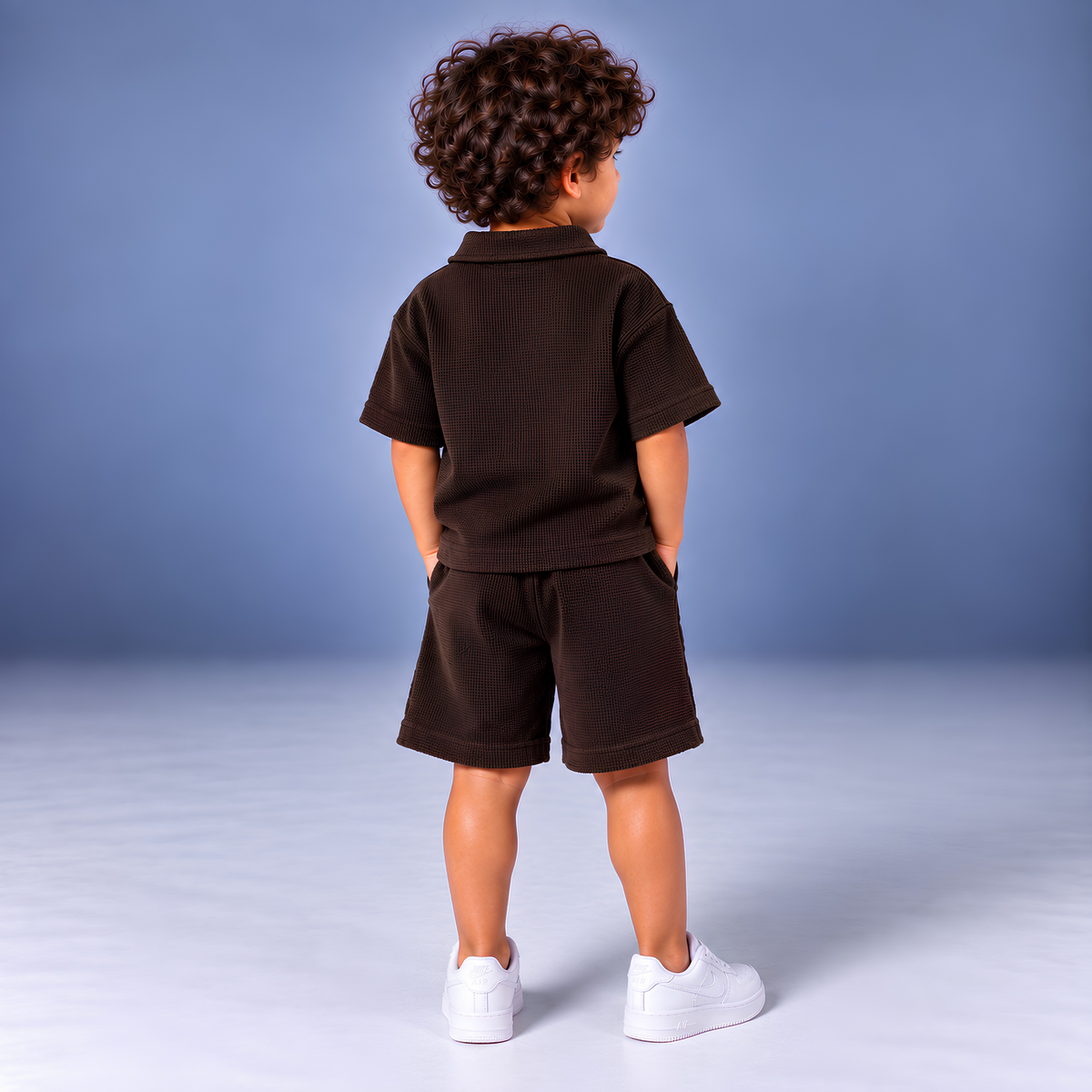 DARK BROWN Summer Polo Set (T-Shirt & Shorts)