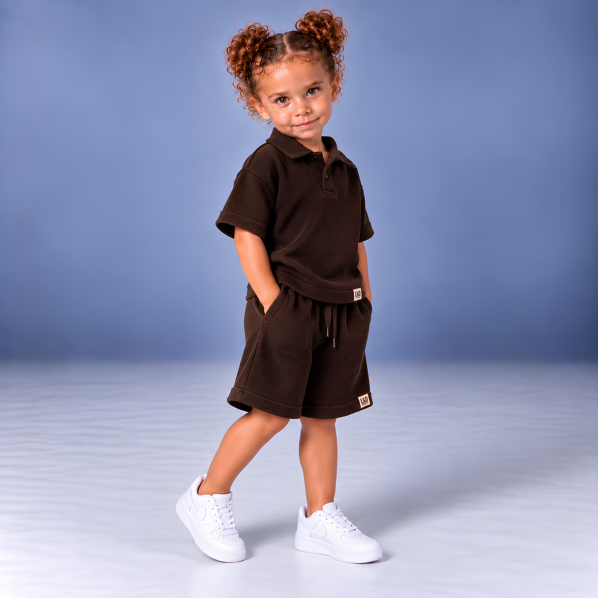 DARK BROWN Summer Polo Set (T-Shirt & Shorts)