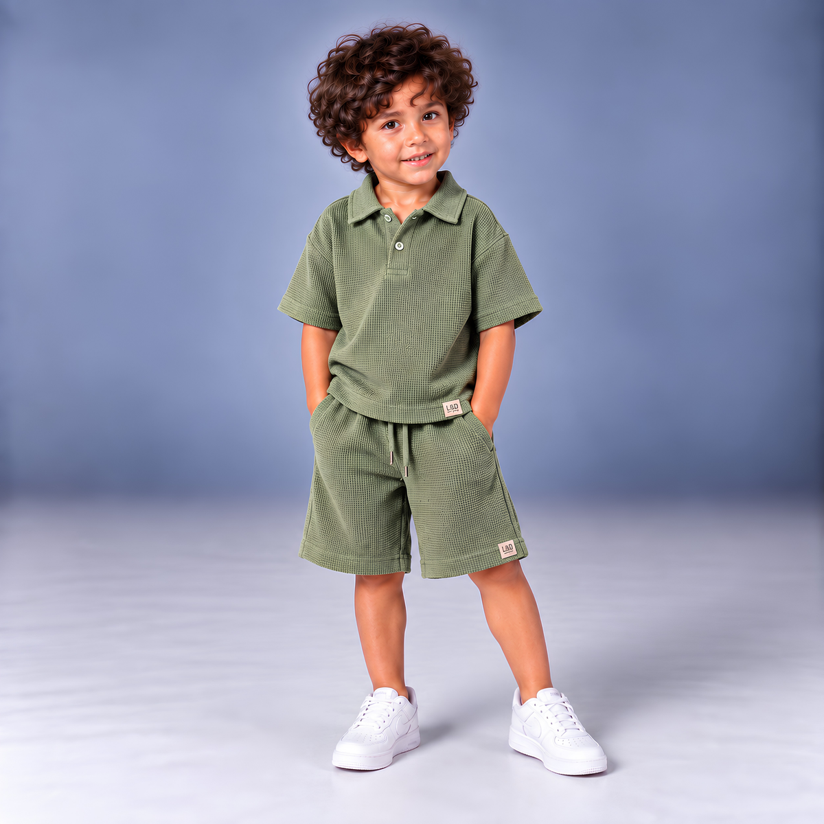 SAGE GREEN Summer Polo Set (T-Shirt & Shorts)