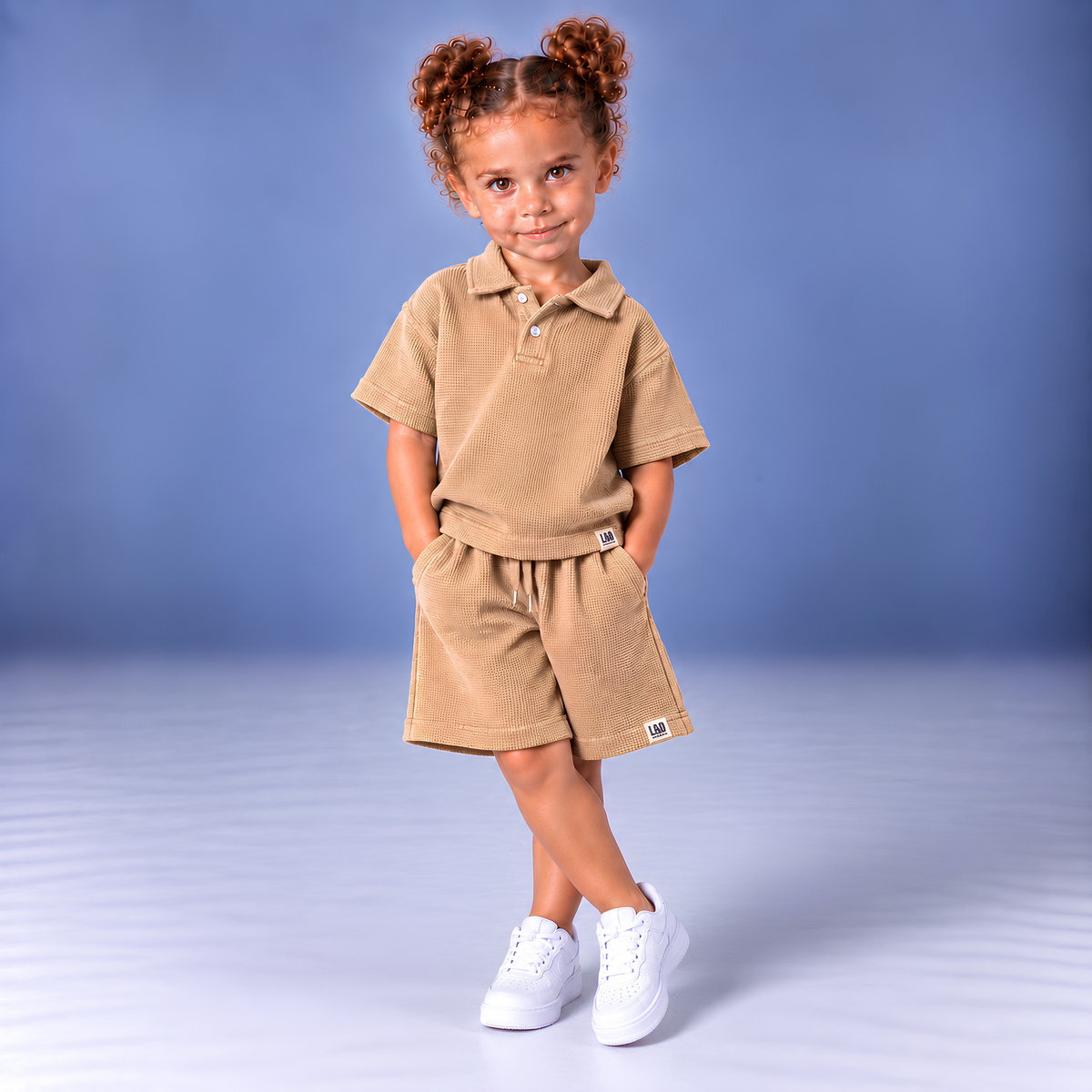 BEIGE Summer Polo Set (T-Shirt & Shorts)