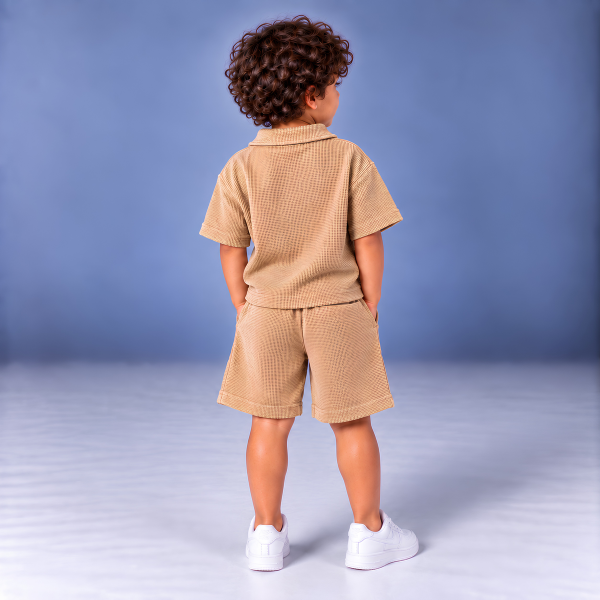 BEIGE Summer Polo Set (T-Shirt & Shorts)