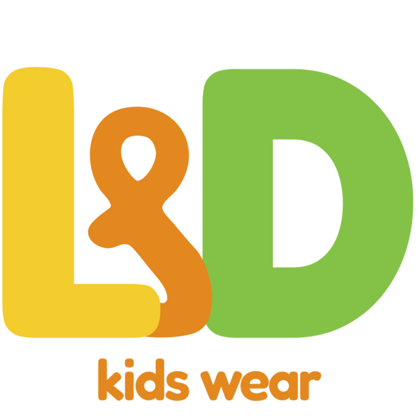 Logo of L&D Kids Wear with colorful letters